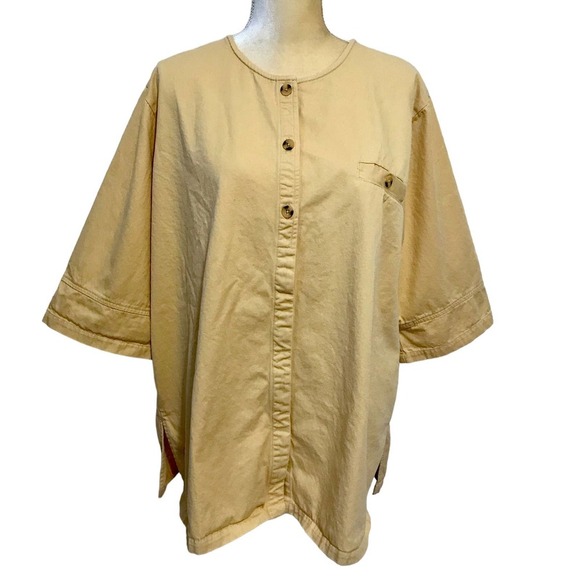 Denim & Co. Button Down Blouse Women 1X - Picture 1 of 13